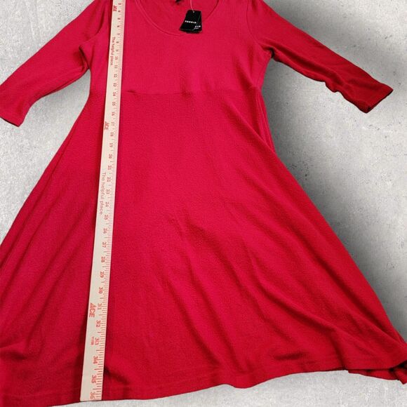 Torrid Super Soft Plush Red Hi-Lo Skater Knit Dress Lg 0 NWT Christmas V Neck - Picture 11 of 14